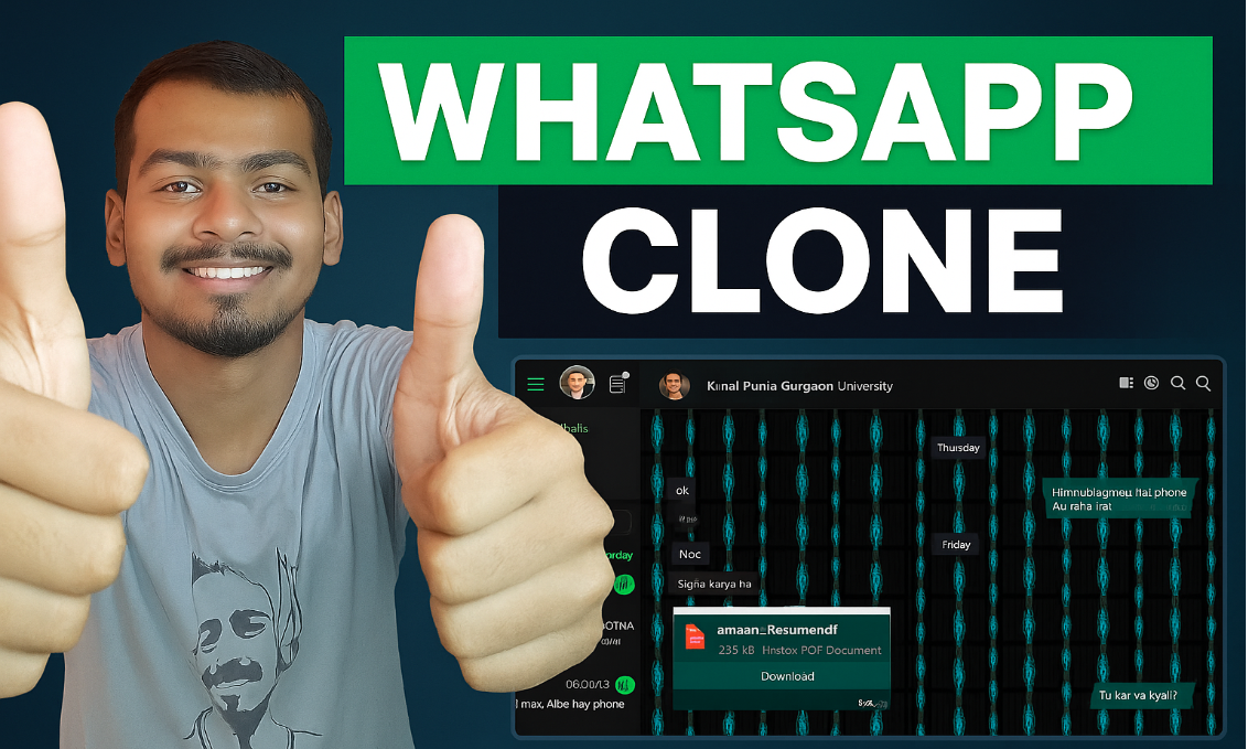 Image for WhatsApp Clone UI | Responsive Chat App Using Tailwind CSS, HTML, JS